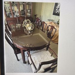 Asian Carved Hardwood Dining Room Set