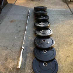 Bumper Plate Set / 7 Ft Chrome Bar and More