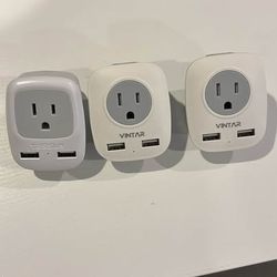 Tessan and Vintar Travel Plug Adapters with USB Ports