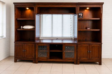 Solid Wood Entertainment Center –