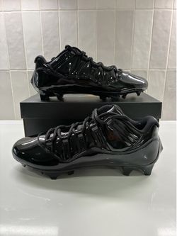 Jordan 11 Low TD Patent Black Football Cleats Size 13
