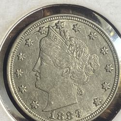 Nice High Grade 1883 No Cents Liberty “V” Nickel (A2)