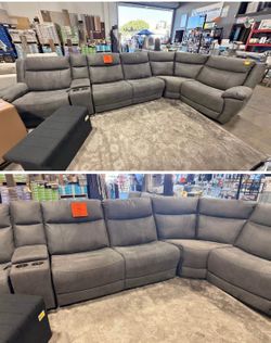 Abbyson Modular Fabric Sectional Sofa, Couch, Recliner