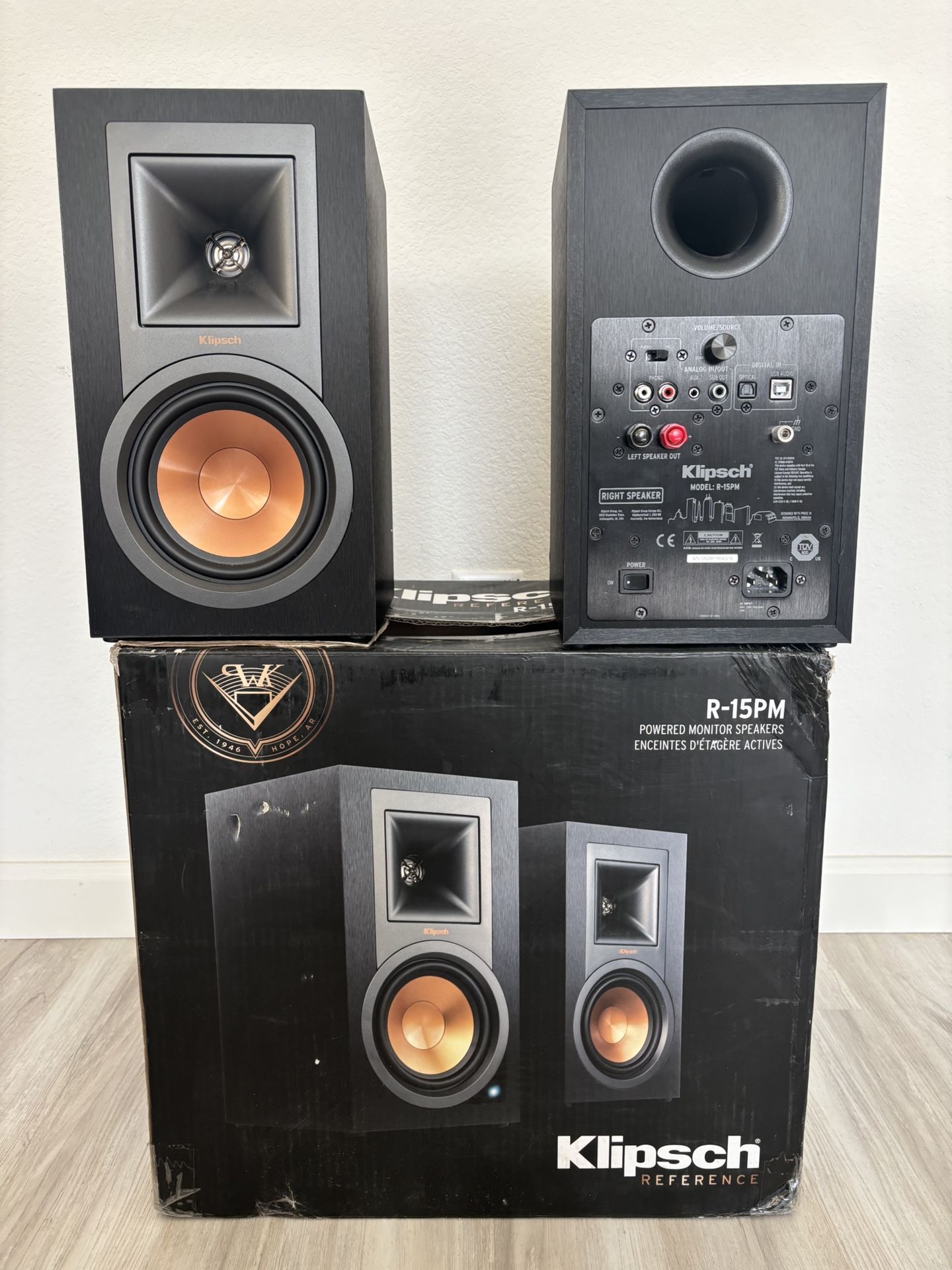 Klipsch R-15PM Powered Monitor - Black (Pair)