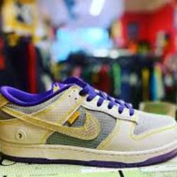 Union LA x Nike Dunk Low Passport Sneakers purple yellow SZ 10