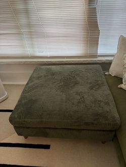 Brand New 40” Green Corduroy Ottoman