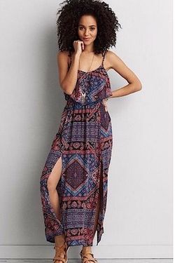 American Eagle Outfitters Womens Long Maxi Tank Dress Paisley Multicolor Size M
