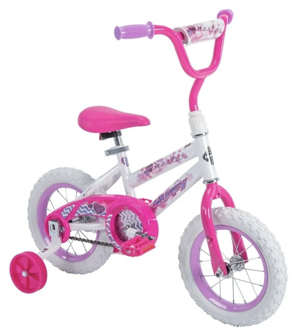 12” Girls Sea Star Pink Purple White Bike