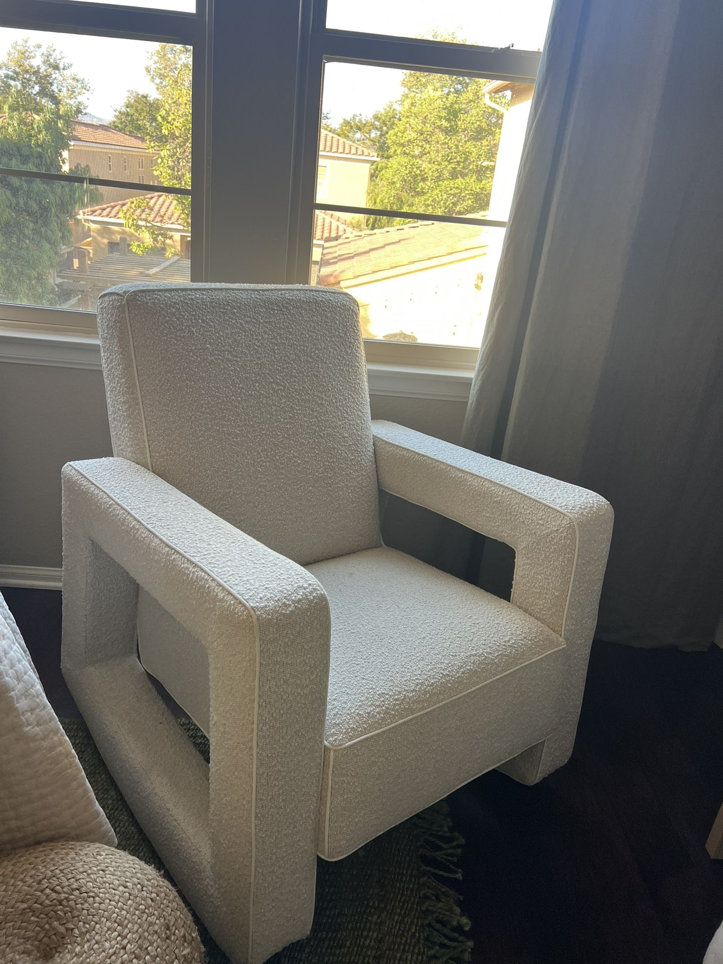 Crate & Barrel Cream Armchair Rocking Chair