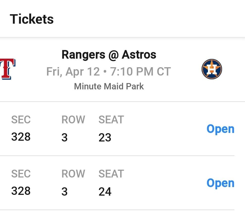 Astros Tickets 4/12