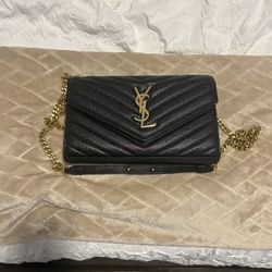 YSL Saint Laurent Black/Gold Crossbody Bag