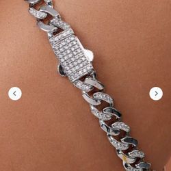 925 Cuban Link Studded Bracelet 