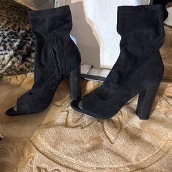 Suede Booties Size 8 Side Zipper