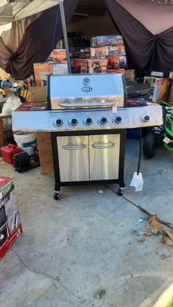 Expert Grill 5-Burner Propane Gas Grill with Side Burner Stainless Steel