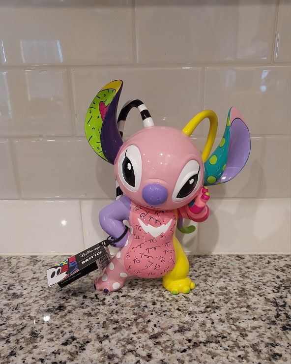 Disney Romero Britto Lilo and Stitch ANGEL Sculpture - New In Box