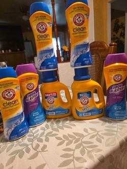 ARM &HAMMER TWO 25 LOADS DETERGENT AND TWO ODOR BLASTER THREE CLEAN SCENTSATIONS