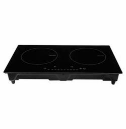 Electric Cooktop, 2 Burners, 24 in. Induction Stove Top, Built-in Magnetic Cooktop 1800 W, 9 Heating Level Burner