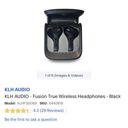 KLH AUDIO - Fusion True Wireless Headphones - Black