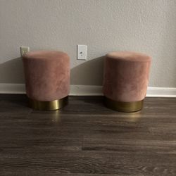 Pink And Gold Stools $30