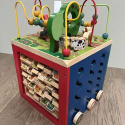 B. toys Wooden Activity Cube - Zany Zoo