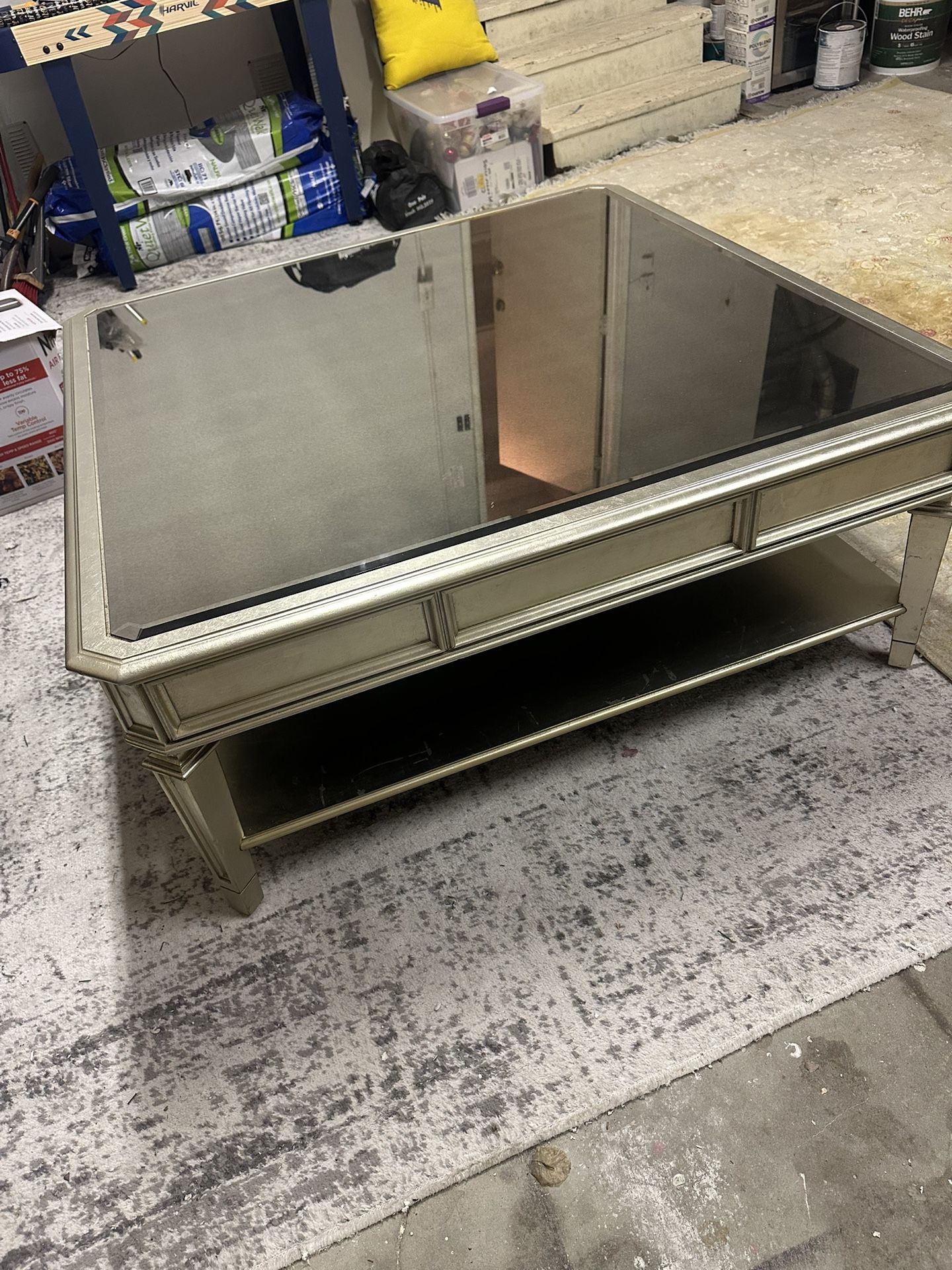 Z Gallerie Mirror Silver Coffee Table