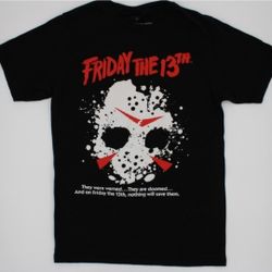 2-for-1 Halloween Graphic Tees Bundle – Jason & Beetlejuice (Unisex Small)