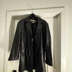 Black Leather Coat 