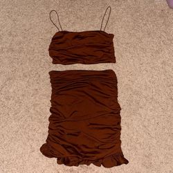 Oh Polly Rust Skirt Set