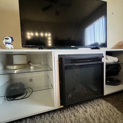 White 80/90 In Tv Entertainment Stand 