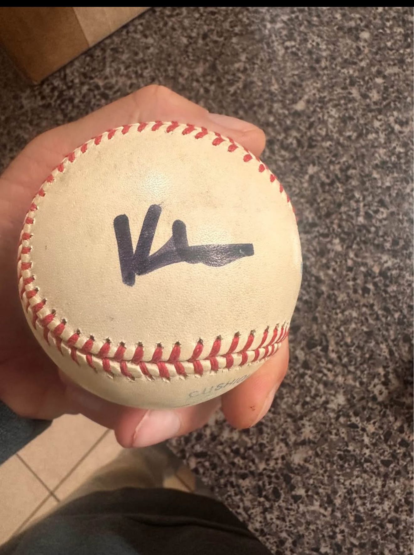 Kenny Lofton And Dick Jacob’s Autographed Ball