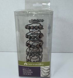 Roller Shower Hooks Bronze Metal Set of 12 New Sienna Valley