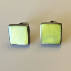 Vtg 925 Sterling Earrings mother Of Pearl 