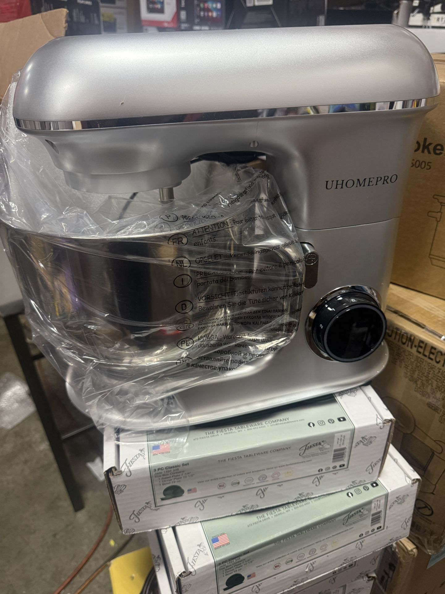 uhomepro 7.5 QT Stand Mixer for Kitchen, 6+0+P-Speed Tilt-Head 660W Dough Mixer, Home Commercial Mixing Electric Kitchen Cake Mixer W/ Dough Hook, Bea