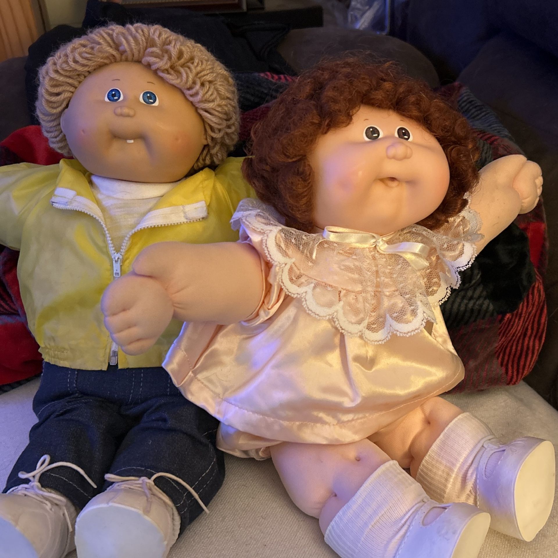 1982 Vintage Cabbage Patch Kids, a girl and a boy