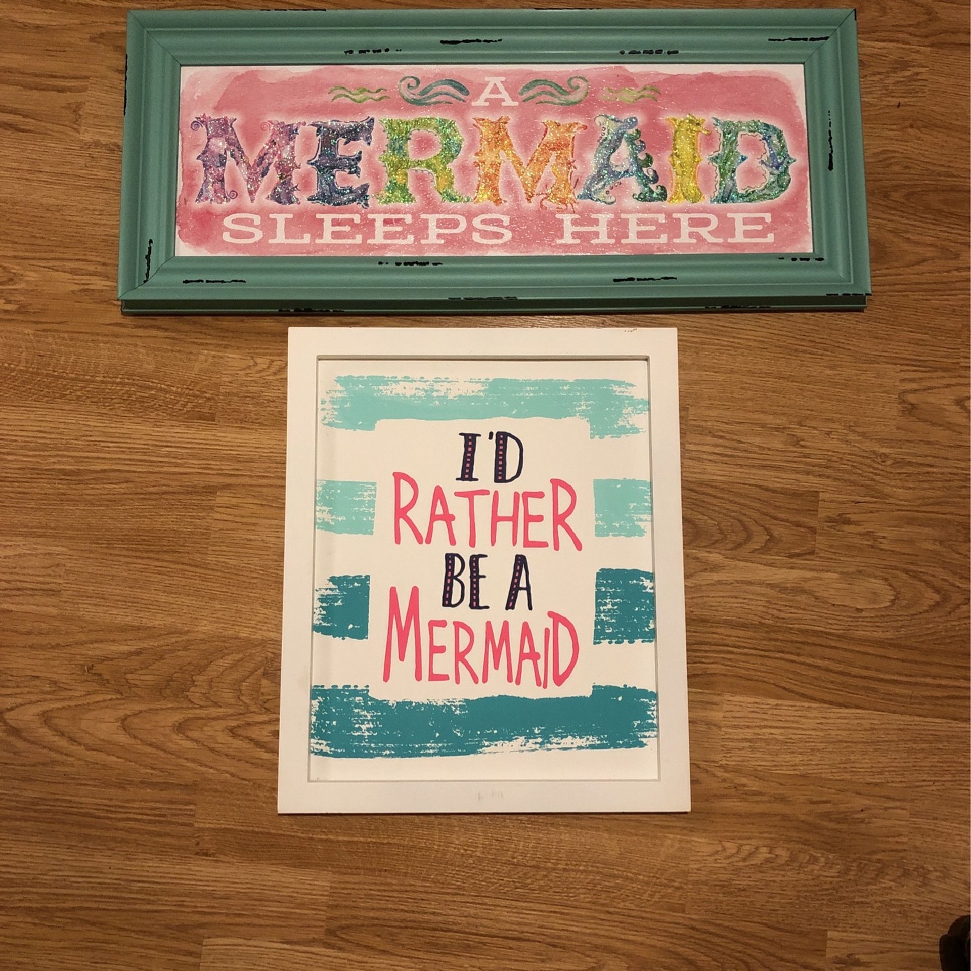 Two Mermaid Wall Hangings From Hobby Lobby