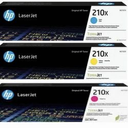 HP 210X Cyan/Magenta/Yellow High Yield Toner Cartridge, 3/Pack