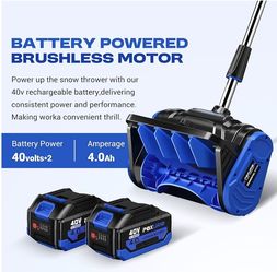  POXURIO 40V Cordless Snow Blower / Snow Shovel w/ 2 Batteries – LIGHTLY USED ❄️ 