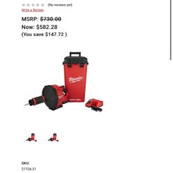Milwaukee M18 FUEL Drain Snake Kit
