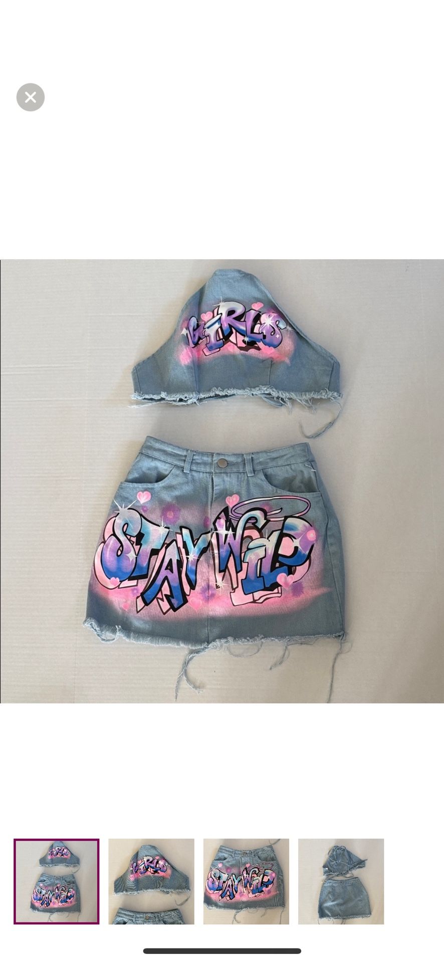 SHEIN Grey And Pink Graffiti Design Set