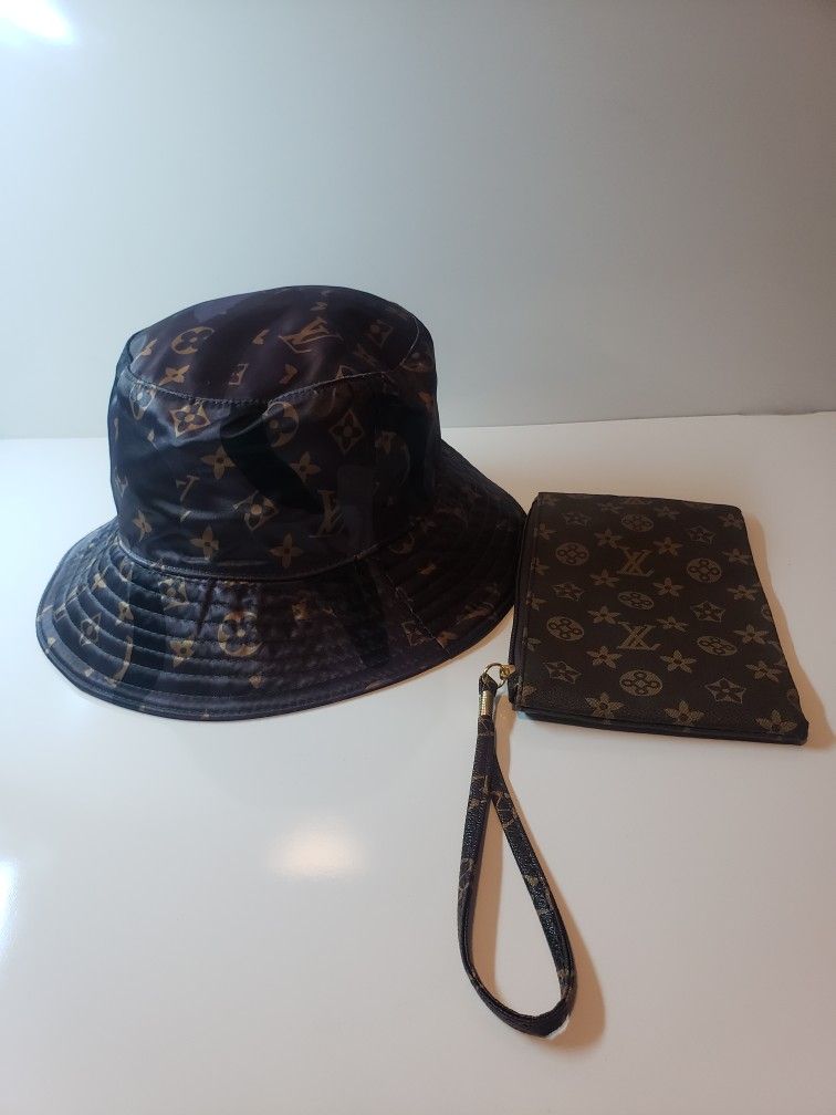 Louis Vuitton Bucket Hat And Pouch