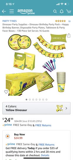 Dinosaur birthday themed party set