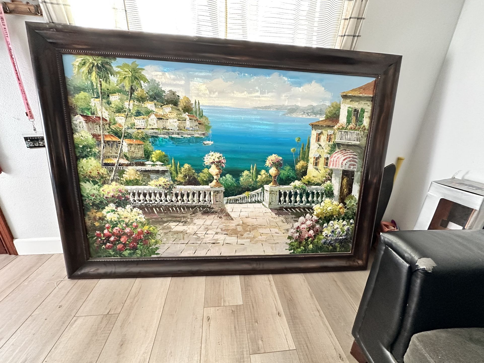 Large Hand Painted Mediterranean Landscape