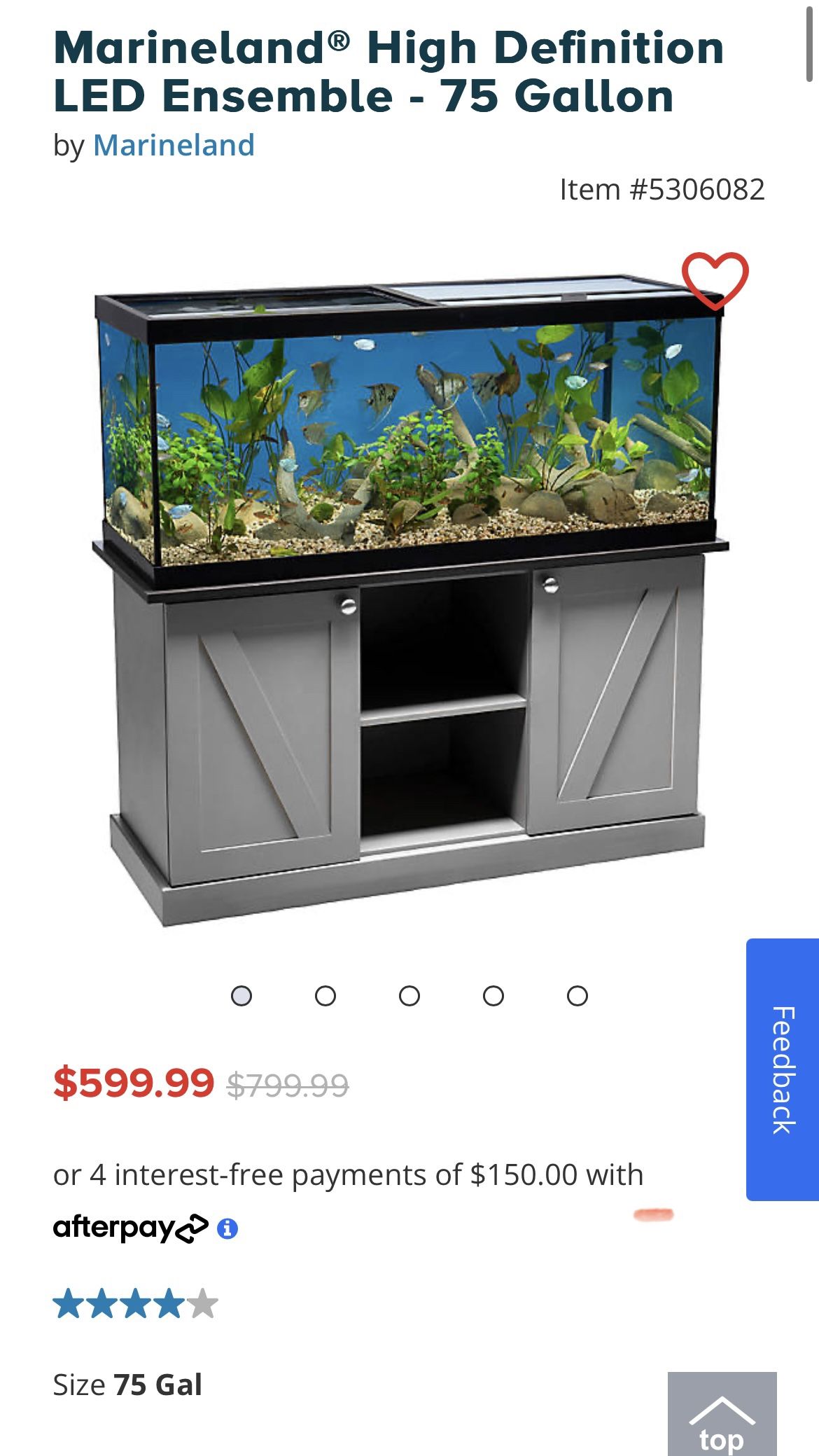 Marineland 75 Gallon High Definition LED Fish Tank Aquarium Plus Stand Ensemble