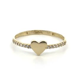 Woman’s Ladies 10k Yellow Gold CZ Cubic Zirconia Heart Band Ring Size 7.5 GP3128125