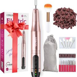 Cordless Nail Drill Electric File: Professional for Acrylic Gel Dip Powder Nails Portable Nail Drill Machine Kit for Manicure Pedicure Nail Set with E