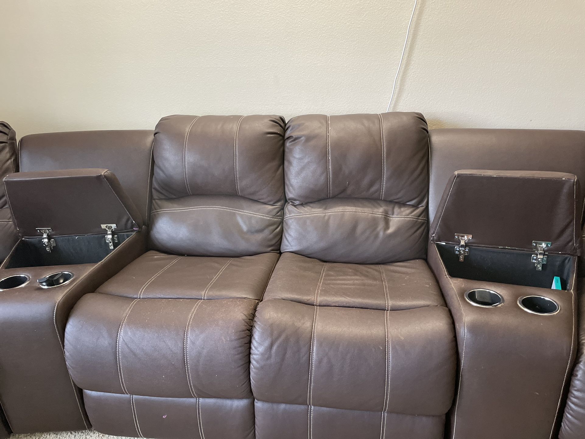 4 Seat Recliner Sofa With console