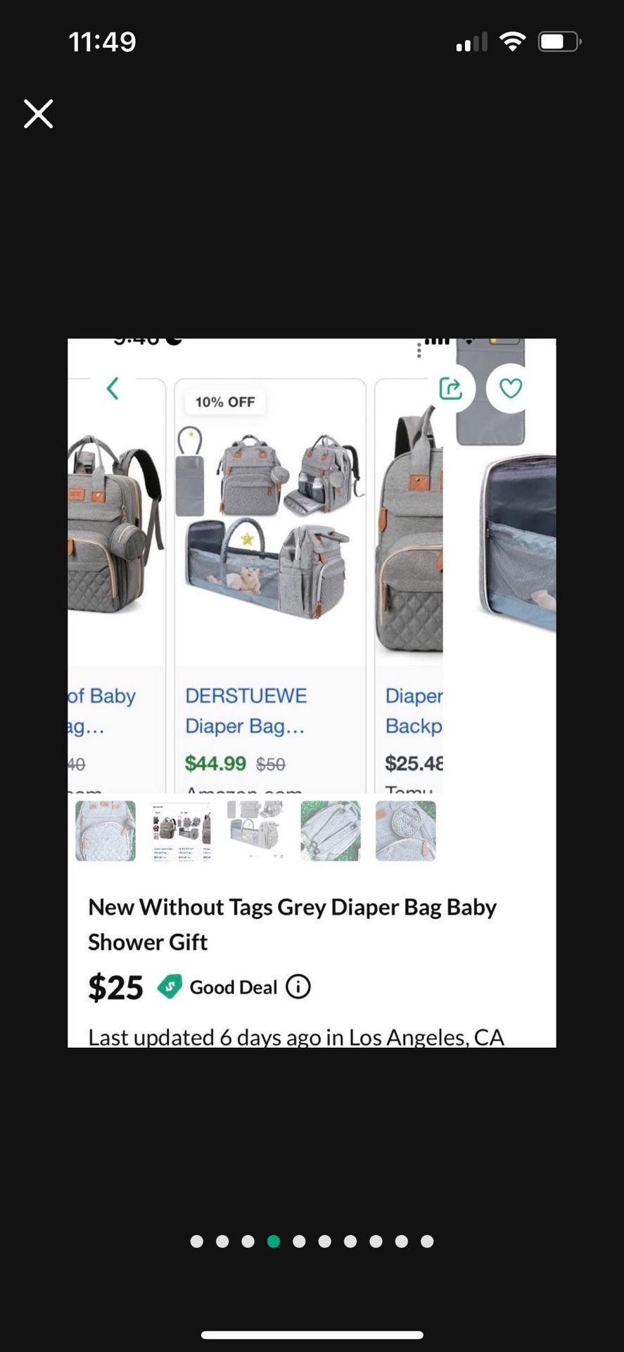Grey Diaper Bag