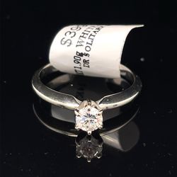 14KT White Gold Diamond Solitaire Ring 1.90g .25CTW Size 6 175961/11