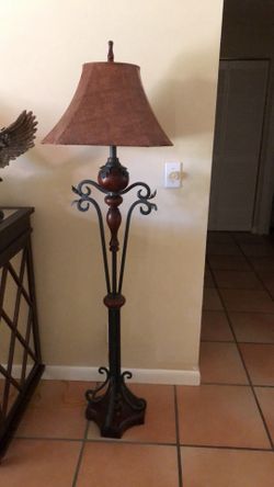 Floor lamp with ostrich skin shade Floor lamp with ostrich skin shade