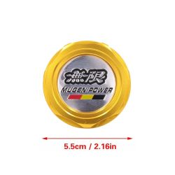 Brand New Jdm Mugen Emblem Brushed Gold Engine Oil Filler Cap Badge For Honda / Acura